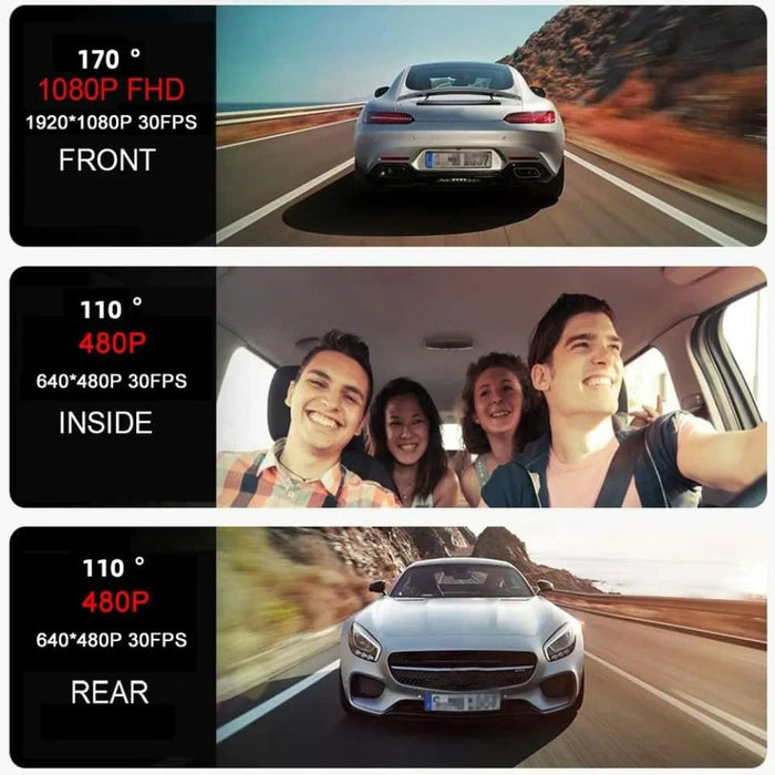 2 Inch Screen 3 Record 1080p Driving Recorder