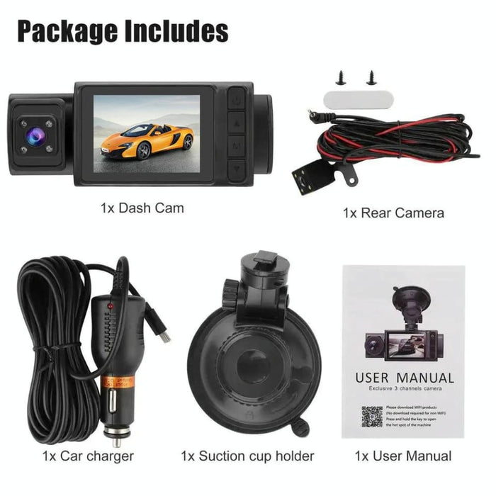 2 Inch Screen 3 Record 1080p Driving Recorder