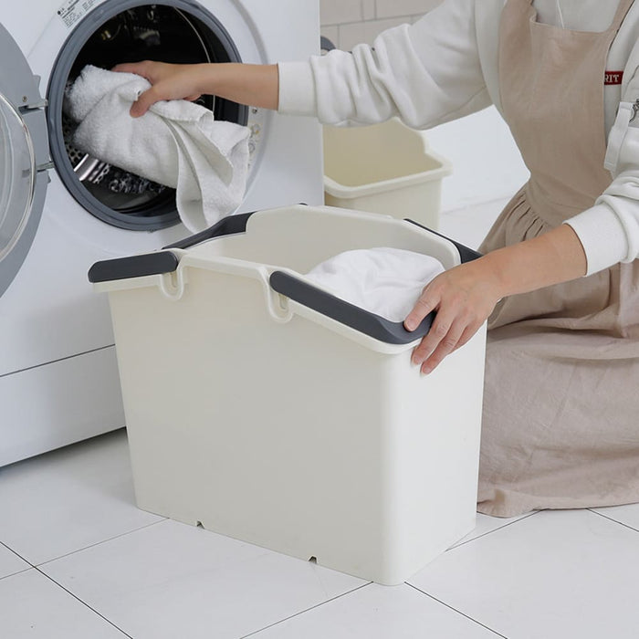 2 Set Ivory Stackable Multipurpose Laundry Basket