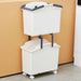 2 Set Ivory Stackable Multipurpose Laundry Basket