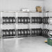 2 - layer Tire Racks 4 Pcs Silver 110x40x180 Cm Steel