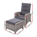 Set Of 2 Sun Lounge Recliner Chair Wicker Lounger Sofa Day