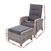 Set of 2 Sun Lounge Recliner Chair Wicker Lounger Sofa Day
