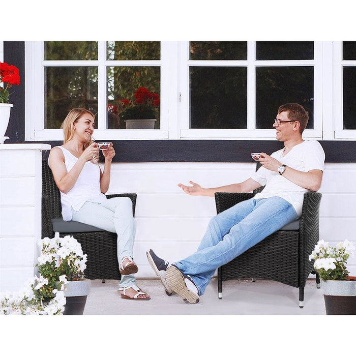 Set of 2 Outdoor Bistro Chairs Patio Furniture Dining