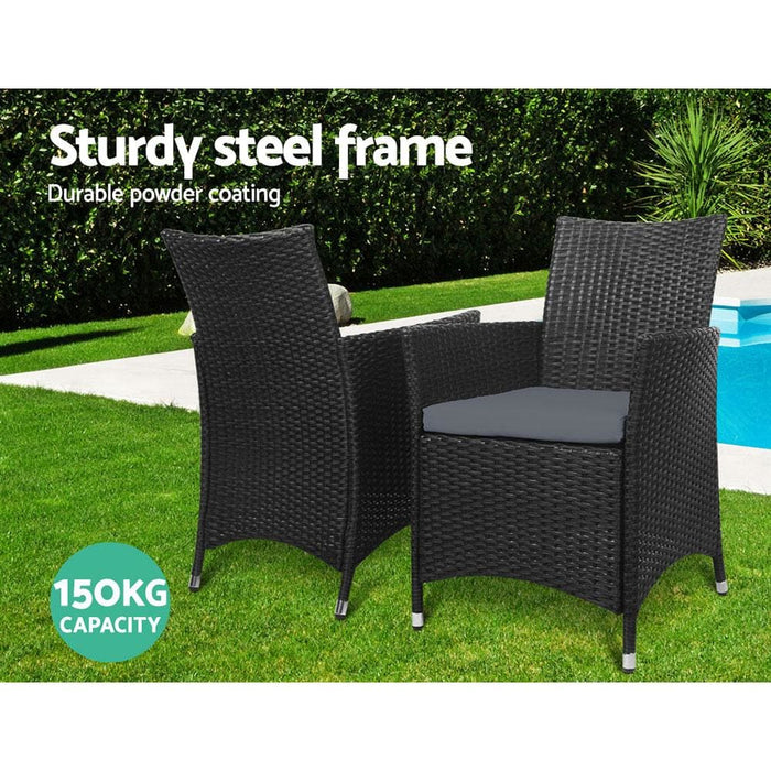 Set of 2 Outdoor Bistro Chairs Patio Furniture Dining