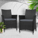 Set of 2 Outdoor Bistro Chairs Patio Furniture Dining