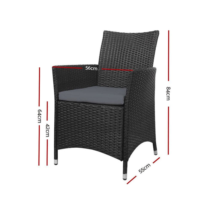 Set Of 2 Outdoor Bistro Chairs Patio Furniture Dining