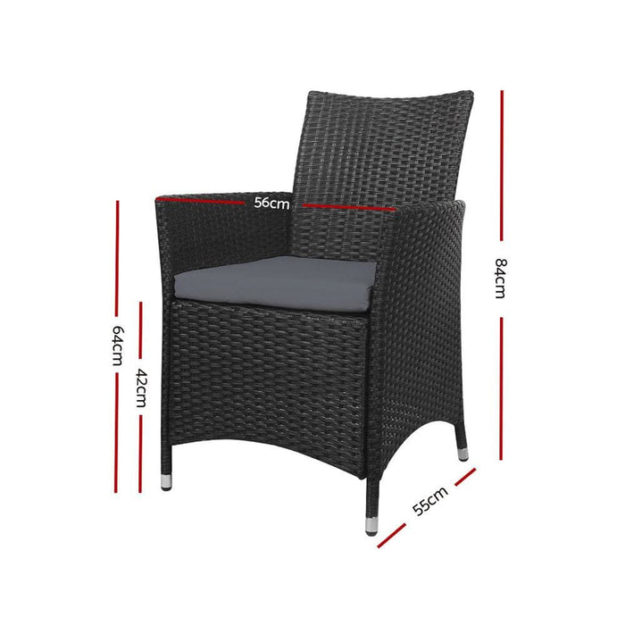 Set of 2 Outdoor Bistro Chairs Patio Furniture Dining