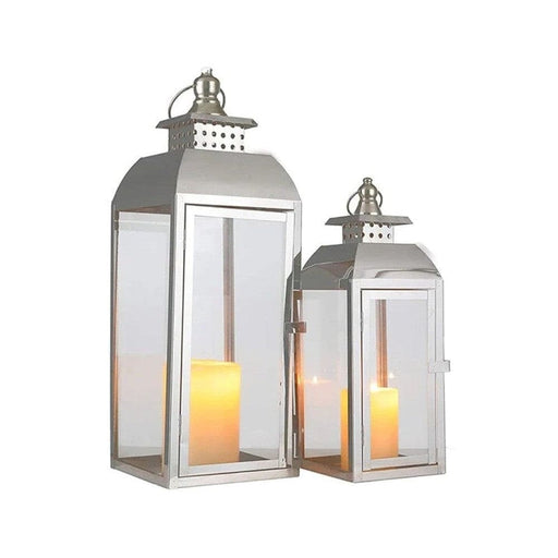 2 Pack Stainless Steel Vintage Candle Lanterns With Handle