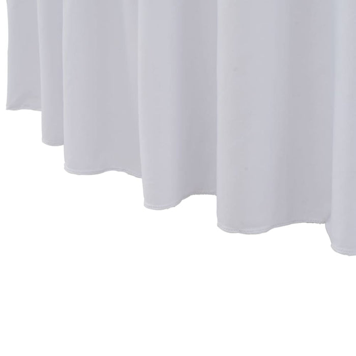 2 Pcs Stretch Table Covers With Skirt 180x74 Cm White Ottpnt