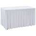 2 Pcs Stretch Table Covers With Skirt 183x76x74 Cm White