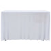 2 Pcs Stretch Table Covers With Skirt 183x76x74 Cm White