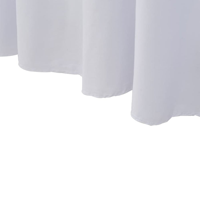2 Pcs Stretch Table Covers With Skirt 183x76x74 Cm White