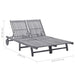 2-person Garden Sun Lounger with Cushion Grey Solid Acacia
