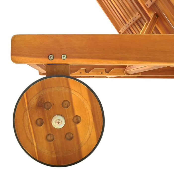 2-person Garden Sun Lounger with Cushions Solid Acacia Wood