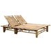 2-person Sun Lounger With Cushions Bamboo Tbltkai
