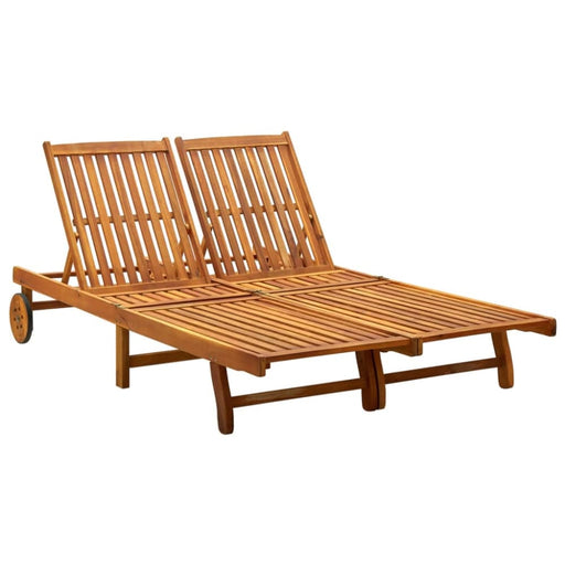 2-person Sun Lounger Solid Acacia Wood Toonit
