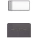 2 Piece Bathroom Furniture Set Glossy Look Grey Chipboard
