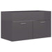 2 Piece Bathroom Furniture Set Glossy Look Grey Chipboard