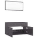 2 Piece Bathroom Furniture Set Glossy Look Grey Chipboard