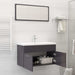 2 Piece Bathroom Furniture Set Glossy Look Grey Chipboard