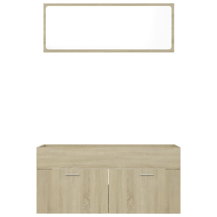 2 Piece Bathroom Furniture Set Sonoma Oak Chipboard Nbanox