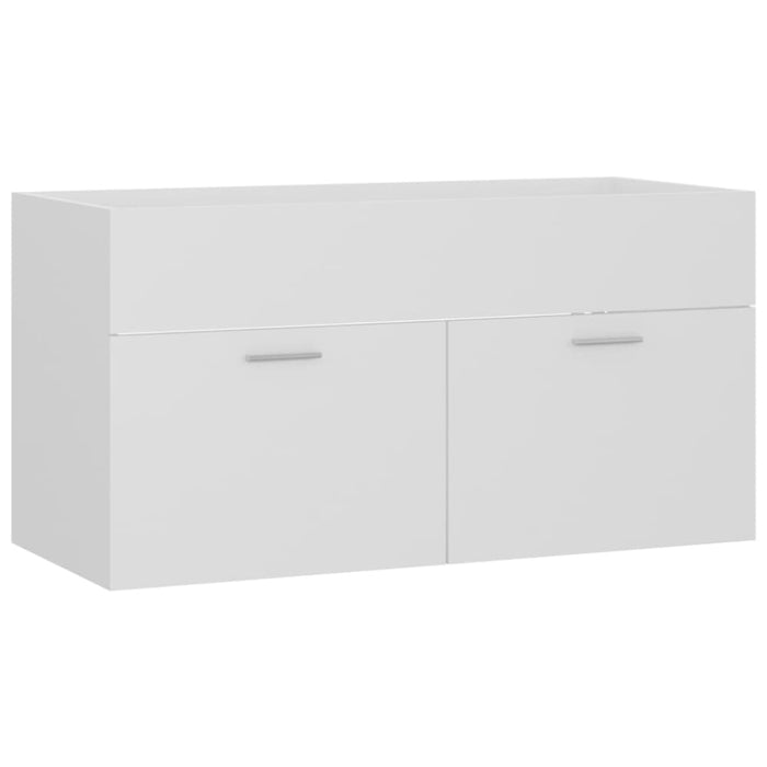 2 Piece Bathroom Furniture Set White Chipboard Nbanbb