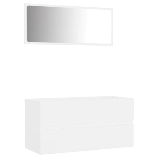 2 Piece Bathroom Furniture Set White Chipboard Nbankb