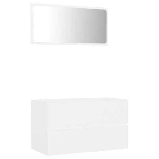 2 Piece Bathroom Furniture Set White Chipboard Nbanno