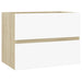 2 Piece Bathroom Furniture Set White and Sonoma Oak