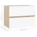 2 Piece Bathroom Furniture Set White and Sonoma Oak