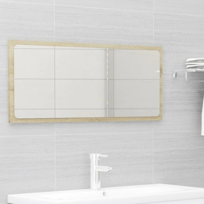 2 Piece Bathroom Furniture Set White and Sonoma Oak