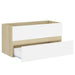 2 Piece Bathroom Furniture Set White and Sonoma Oak