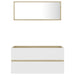 2 Piece Bathroom Furniture Set White and Sonoma Oak