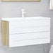 2 Piece Bathroom Furniture Set White And Sonoma Oak