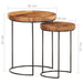 2 Piece Coffee Table Set Solid Acacia Wood And Steel Txoibl
