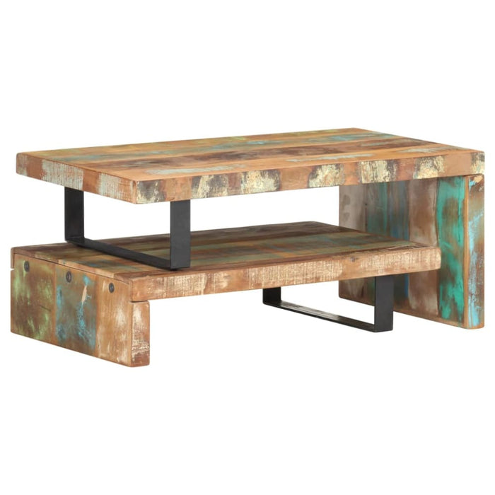 2 Piece Coffee Table Set Solid Reclaimed Wood Txbtkt