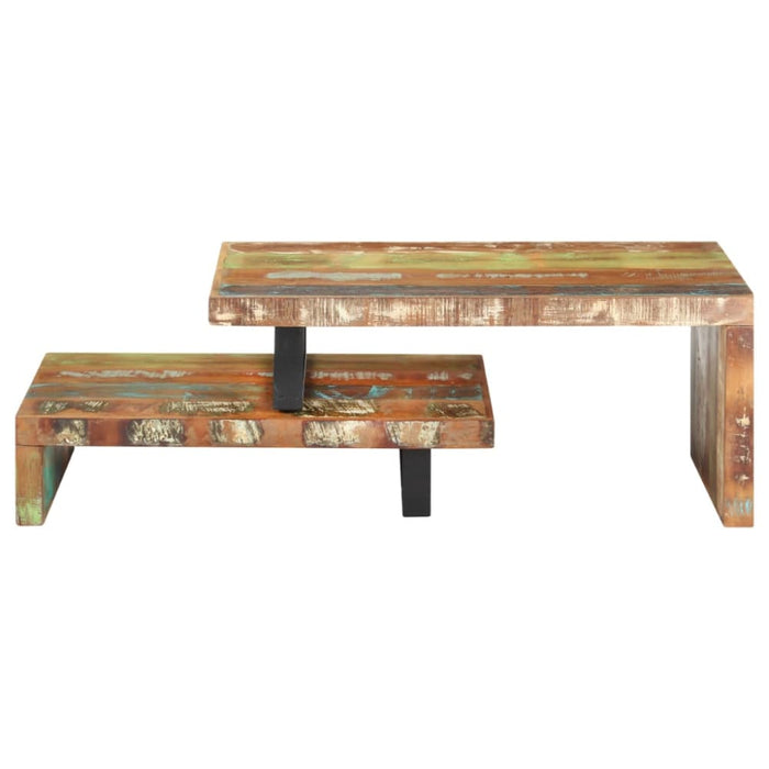 2 Piece Coffee Table Set Solid Reclaimed Wood Txbtkt