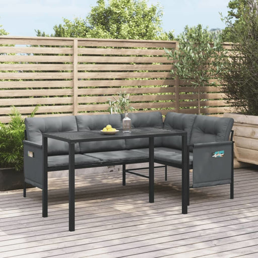 2 Piece Garden Dining Set Anthracite Steel Tonixpk