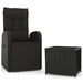 2 Piece Garden Lounge Set Black Poly Rattan&steel Topillo