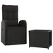 2 Piece Garden Lounge Set Black Poly Rattan&steel Topillo
