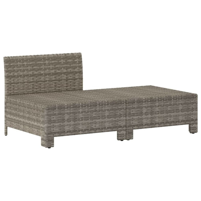 2 Piece Garden Lounge Set With Cushions Grey Poly Rattan