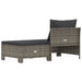 2 Piece Garden Lounge Set With Cushions Grey Poly Rattan