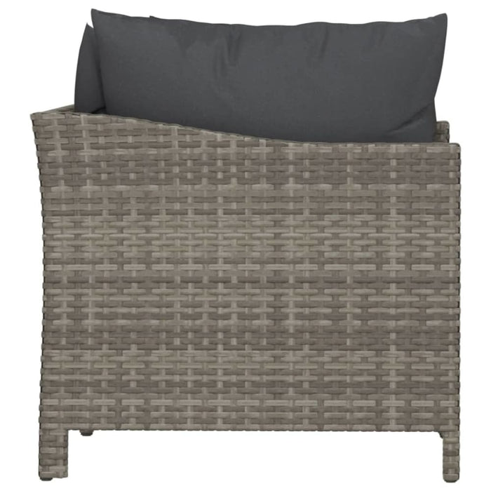 2 Piece Garden Lounge Set with Cushions Grey Poly Rattan