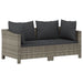2 Piece Garden Lounge Set with Cushions Grey Poly Rattan