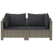 2 Piece Garden Lounge Set with Cushions Grey Poly Rattan
