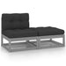 2 Piece Garden Lounge Set with Cushions Grey Solid Pinewood