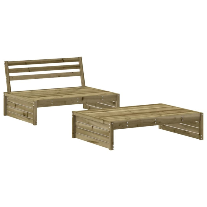 2 Piece Garden Lounge Set with Cushions Impregnated Wood