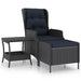 2 Piece Garden Lounge Set with Cushions Poly Rattan Dark