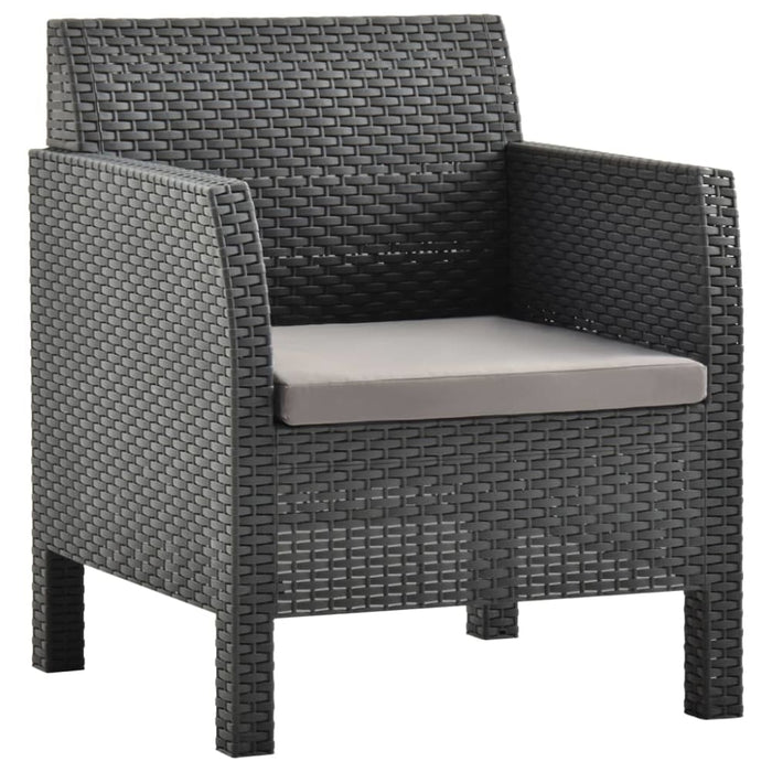 2 Piece Garden Lounge Set with Cushions Pp Rattan